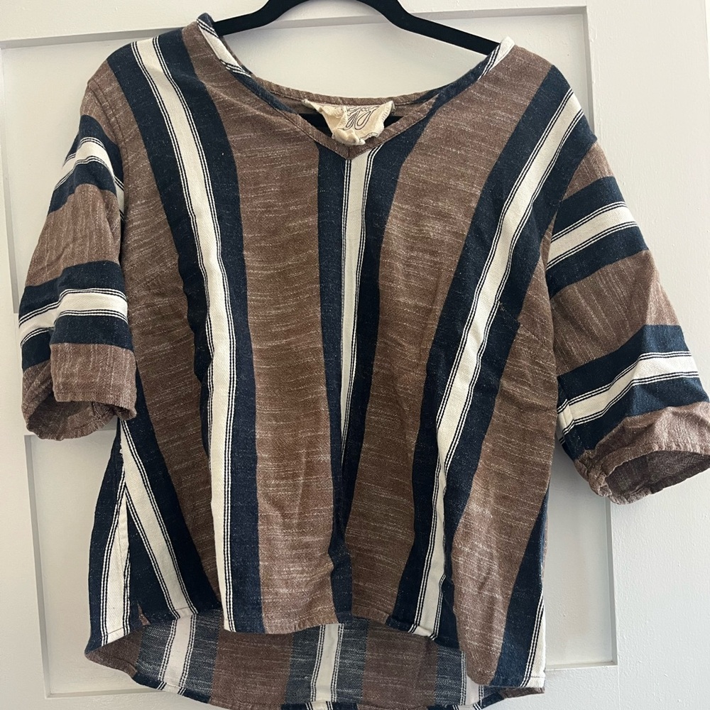 Ace & Jig Brown and Black Boxy Blouse